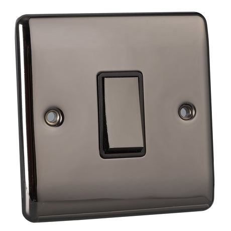 Caradok 1 Gang 2 Way Light Switch - Black Nickel - Caradok