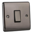Caradok 1 gang 2 way intermediate switch black nickel, Metal Switch, black Insert - Caradok