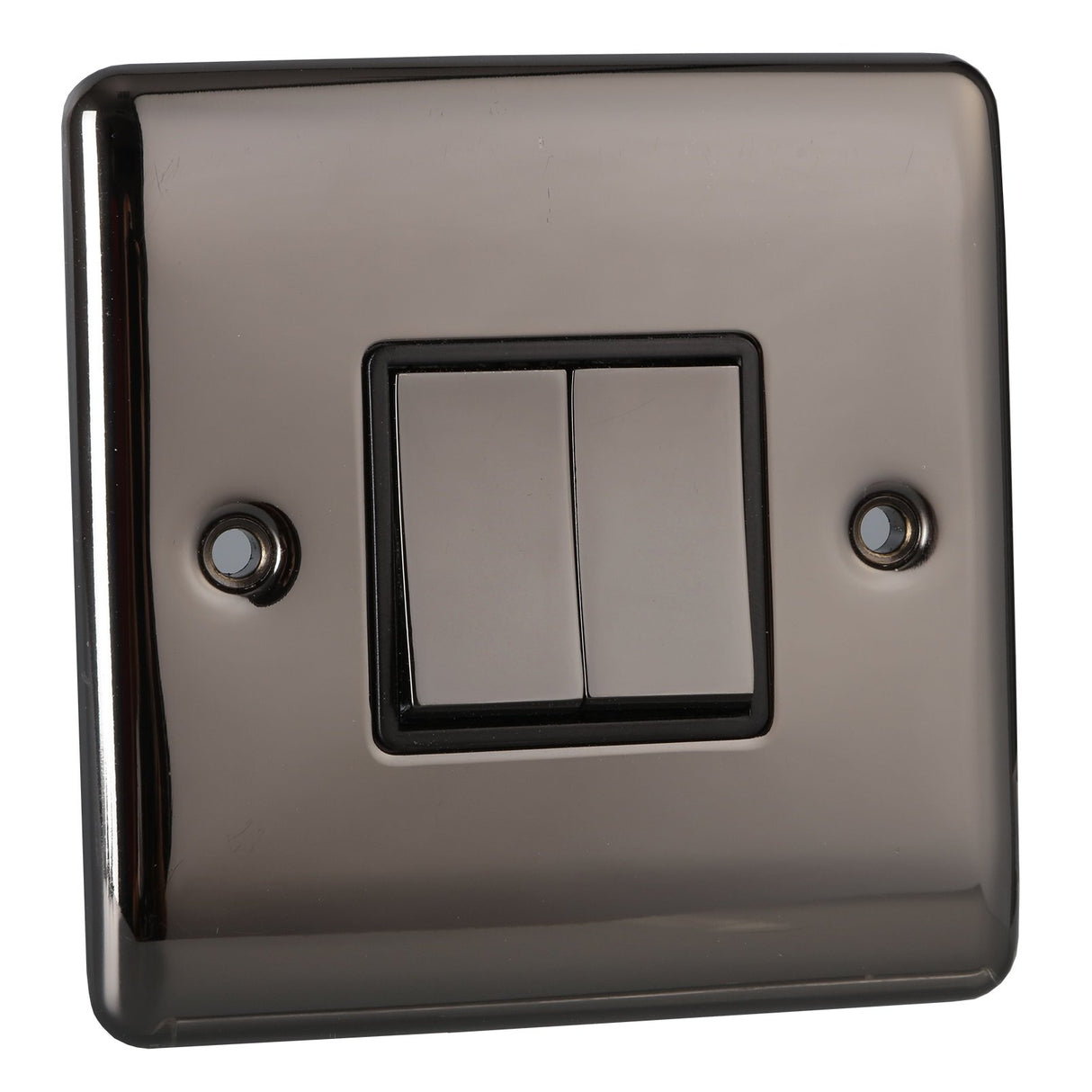 Caradok 2 Gang 2 Way Light Switch - Black Nickel - Caradok