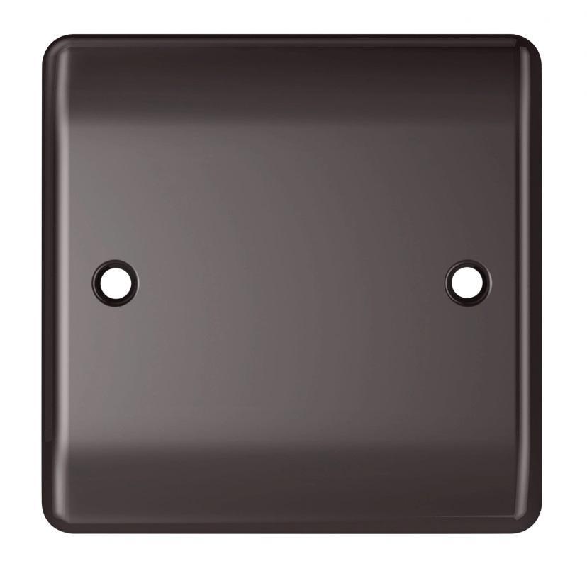 Caradok 1 Gang Blank Plate - Black Nickel - Caradok