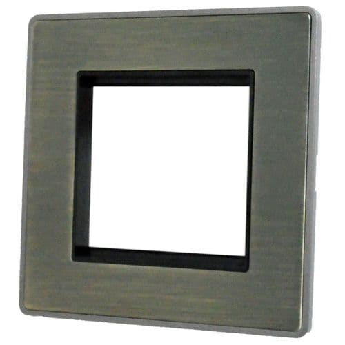 Caradok Screwless Vintage Brass 1 Gang Module Plate