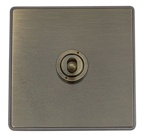 Caradok Screwless Vintage Brass 1 Gang Intermediate Toggle Light Switch