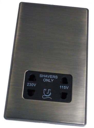 Caradok Screwless Vintage Brass Dual Voltage Shaver Socket 115-230V