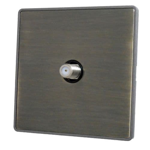 Caradok Screwless Vintage Brass 1 Gang Single Satellite Point Socket