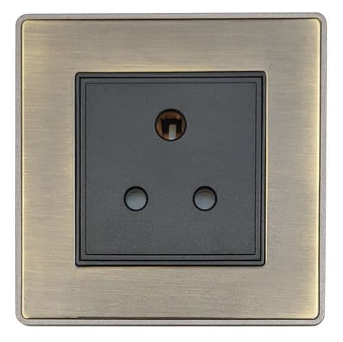 Caradok Screwless Vintage Brass 1 Gang Single 5 Amp Plug Socket