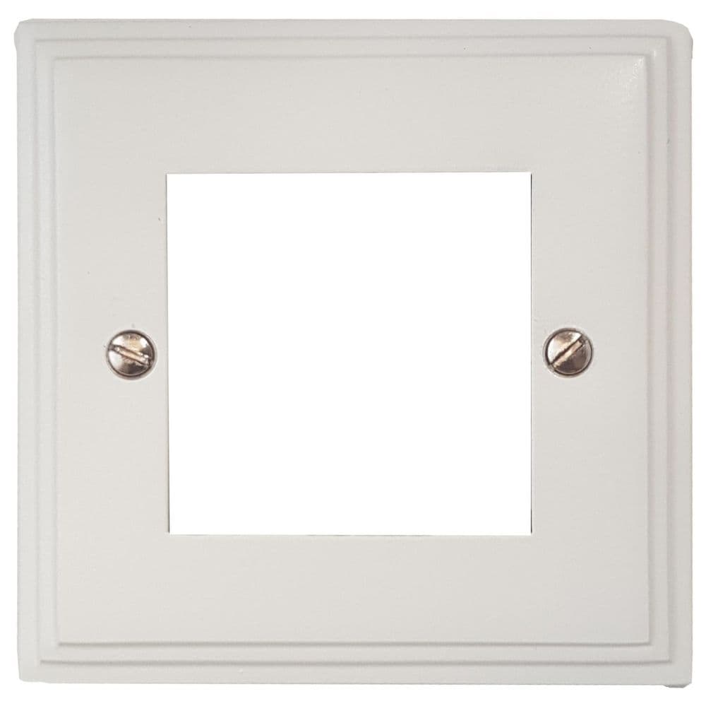 VW162 Victorian Plate Matt White 1 Gang 2 Euro Module Plate