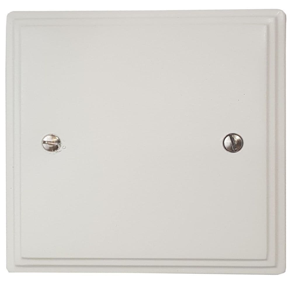 VW31 Victorian Plate Matt White 1 Gang Single Blank Plate
