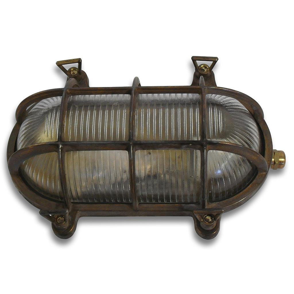 Lampfix 09009 Solid Antique Brass Bulkhead Standard 120mm x 225mm Bulkhead Lampfix - Sparks Warehouse