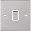 Selectric 5M Satin Chrome 1 Gang 20A DP Switch with White Insert
