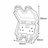 Caradok 2G 13A Switched Socket IP66