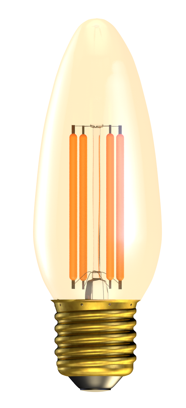 Bell 01432 - 4W LED Vintage Candle - ES, Amber, 2000K