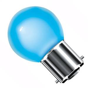 LED Golf Ball 1w Ba22d/BC 240v Calex Blue Light Bulb