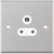 Selectric 7M-Pro Satin Chrome 1 Gang 5A Round Pin Socket with White Insert