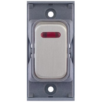 Selectric GRID360 Satin Chrome 20A DP Switch Module with Neon and Grey Insert