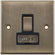 Selectric 7M-Pro Antique Brass 13A DP Switched Fused Connection Unit with Black Insert