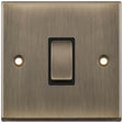 Selectric 7M-Pro Antique Brass 1 Gang 10A Intermediate Switch with Black Insert