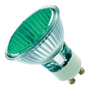 Pack of 10 - Casell Lighting 240v 50w GU10 PAR16 50mm 25ø Green Aluminium Reflector Bulb.