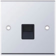 Selectric 7M-Pro Polished Chrome 1 Gang Telephone Master Socket with Black Insert