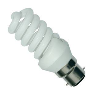 PLSP 15w 240v B22d/BC Sylvania Extra Warmwhite/827 T2 Electronic Spiral Energy Saving Light Bulb