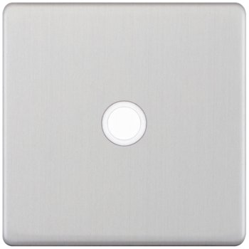 Selectric 5M-Plus Satin Chrome 20A Centre Entry Flex Outlet with White Insert