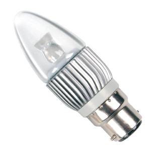 LED Candle 4w Ba22d/BC 240v Bell Lighting Power Non-Dimmable Light Bulb - 05072