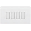 Selectric 5M-Plus Matt White 4 Gang 10A 2 Way Switch with White Insert