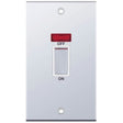 Selectric 5M Polished Chrome 2 Gang 45A DP Switch with Neon and White Insert