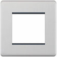 Selectric 5M-Plus Satin Chrome 1 Gang Euro Plate with Twin Aperture
