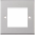 Selectric 7M-Pro Satin Chrome 1 Gang Euro Plate with Twin Aperture