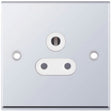 Selectric 7M-Pro Polished Chrome 1 Gang 5A Round Pin Socket with White Insert