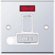 Selectric 7M-Pro Polished Chrome 13A DP Switched Fused Connection Unit with Flex Outlet, Neon, and White Insert