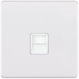 Selectric 5M-Plus Matt White 1 Gang Telephone Secondary Socket with White Insert