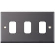 Selectric 7M-Pro GRID360 Black Nickel 3 Gang Faceplate