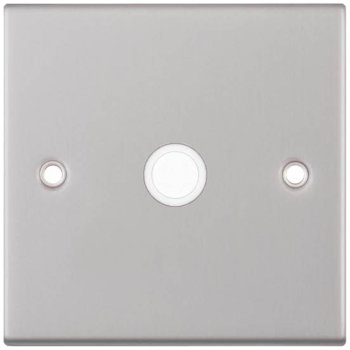 Selectric 5M Satin Chrome 20A Centre Entry Flex Outlet with White Insert