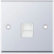 Selectric 7M-Pro Polished Chrome 1 Gang Telephone Secondary Socket with White Insert