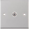 Selectric 7M-Pro Satin Chrome 1 Gang Satellite Socket with White Insert