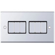 Selectric 7M-Pro Polished Chrome 6 Gang 10A 2 Way Switch with Black Insert