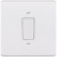 Selectric 5M-Plus Matt White 1 Gang 45A DP Switch with White Insert