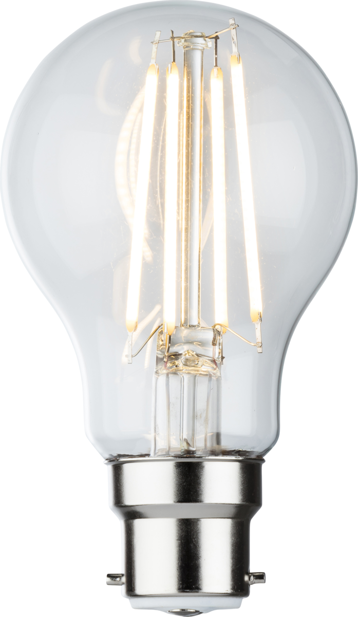 GLSD8ABCC 230V 8W LED BC B22 Clear GLS Filament Lamp 2700K Dimmable