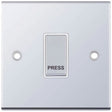 Selectric 5M Polished Chrome 1 Gang 10A Push to Make Switch with White Insert