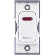 Selectric GRID360 White 20A DP Switch Module Marked ‘boiler’ with Neon and White Insert