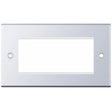 Selectric 5M Polished Chrome 2 Gang Euro Plate with Quad Aperture