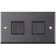 Selectric 7M-Pro Black Nickel 4 Gang 10A 2 Way Switch with Black Insert