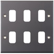 Selectric 7M-Pro GRID360 Black Nickel 6 Gang Faceplate