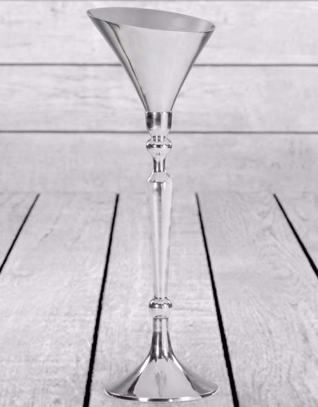 Large Polished Aluminium Champagne Bucket on Stand - AL54
