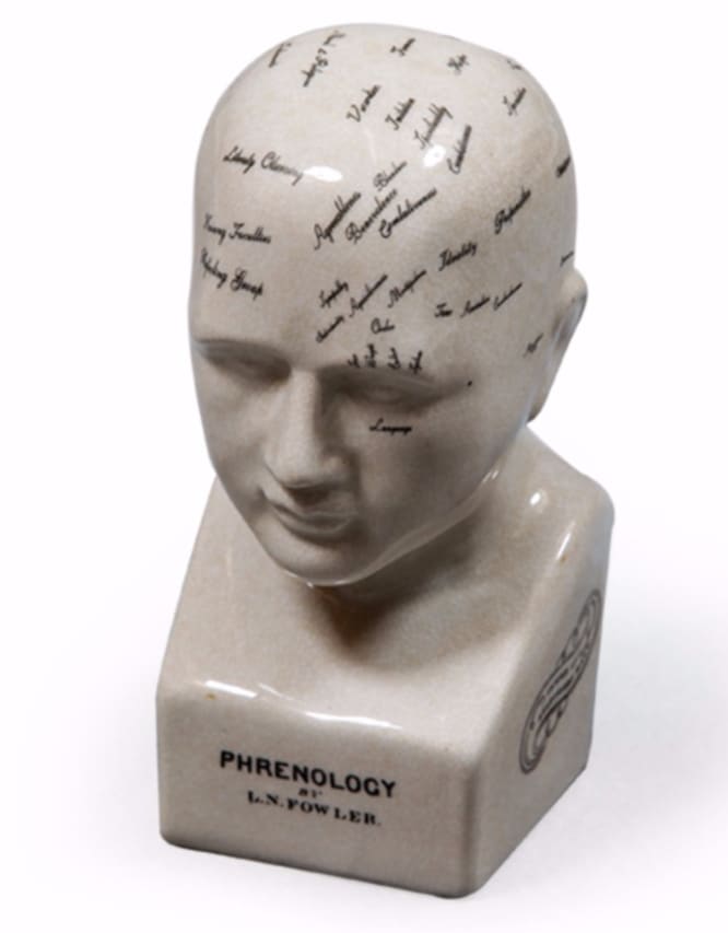 Small Antiqued Ceramic Phrenology Head - BP203