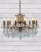 Large 12 Branch Bronze Shallow Chandelier - CH106