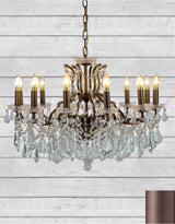 Large 12 Branch Bronze Shallow Chandelier - CH106