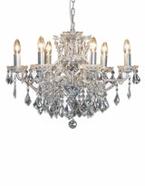 6 Branch Silver Leaf Shallow Chandelier - CH107
