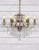 6 Branch Bronze Shallow Chandelier - CH109